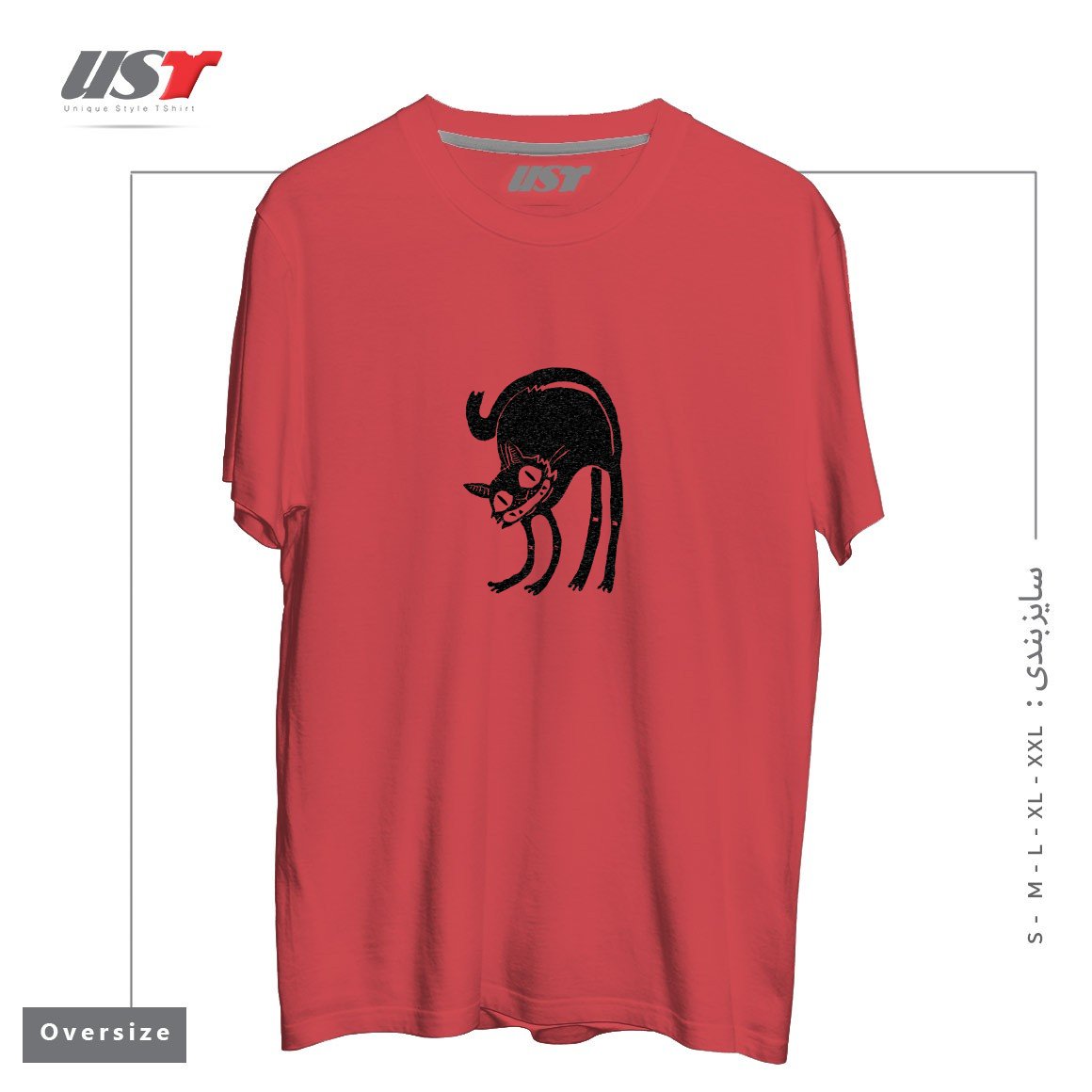 تیشرت اورسایز طرح CUsersManiDesktoptarhKhorojiBLACK CAT - LEGEND DERRY