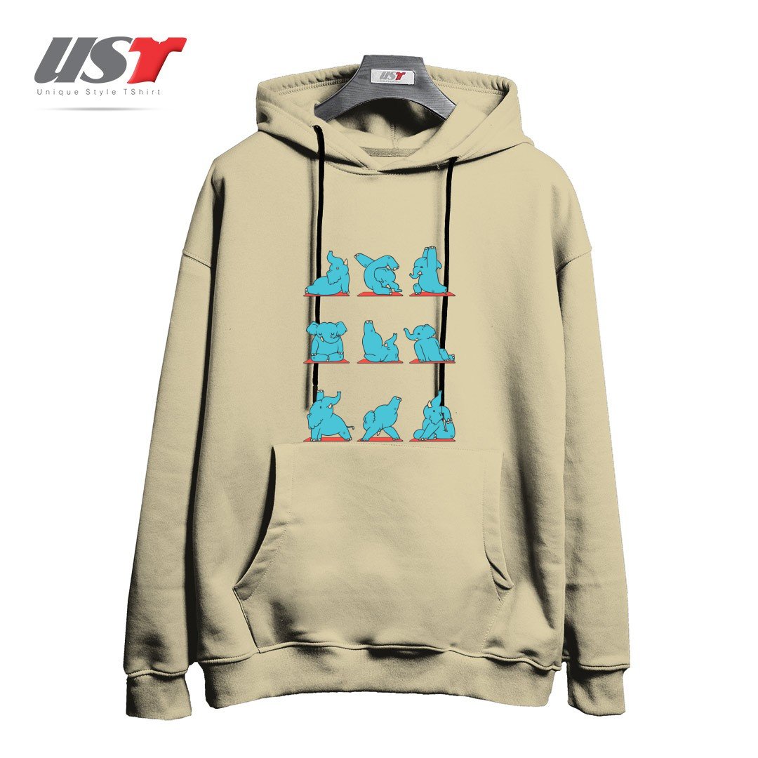 هودی اورسایز طرح ELEPHANT YOGA