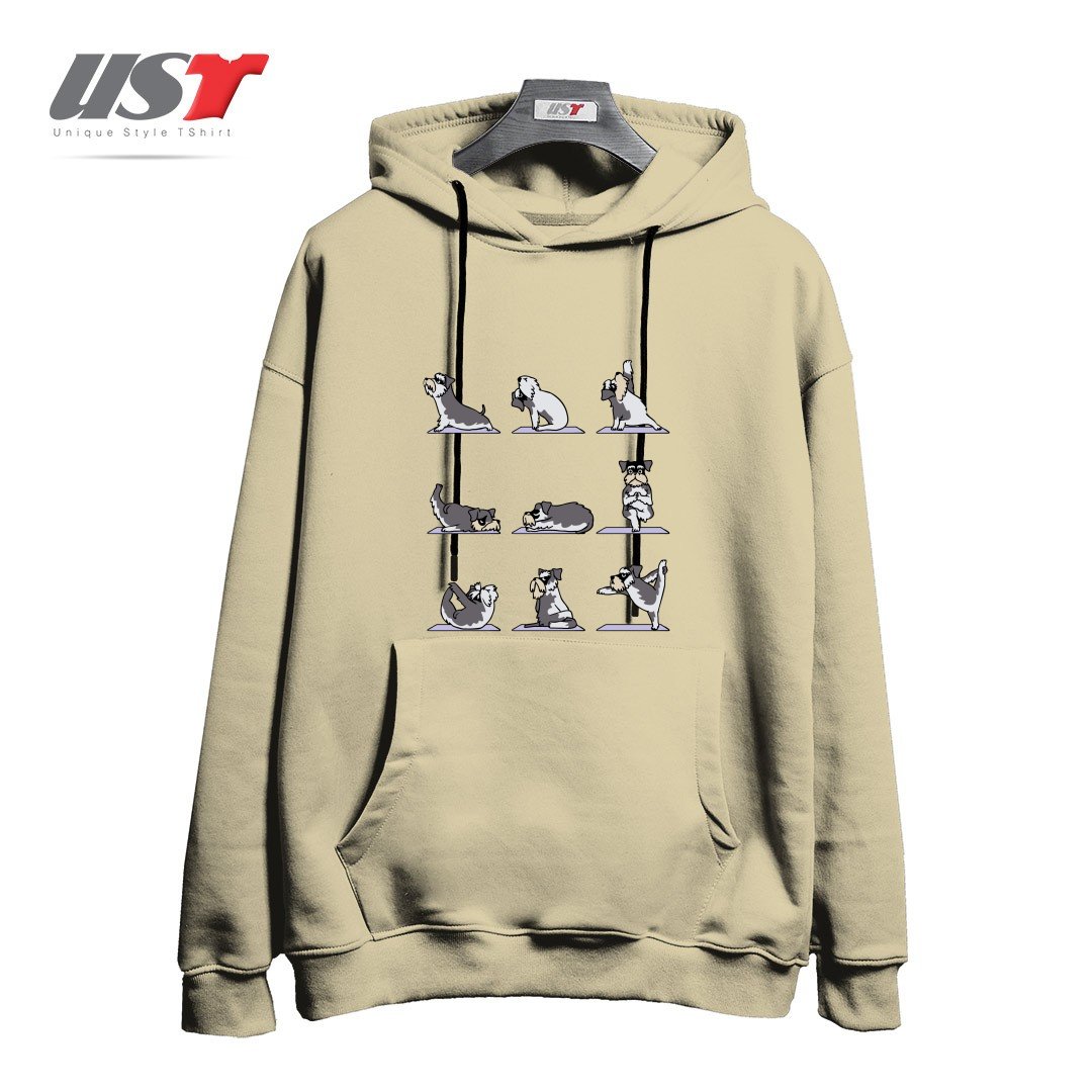 طرح MINIATURE SCHNAUZER YOGA هودی اورسایزرنگ نخودی