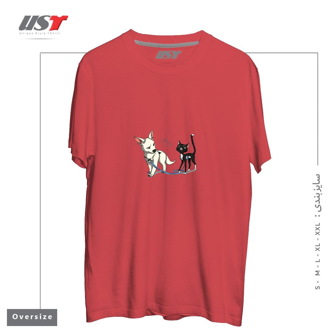 طرح BOLT AND MITTENS تیشرت اورسایزرنگ ماتیکی