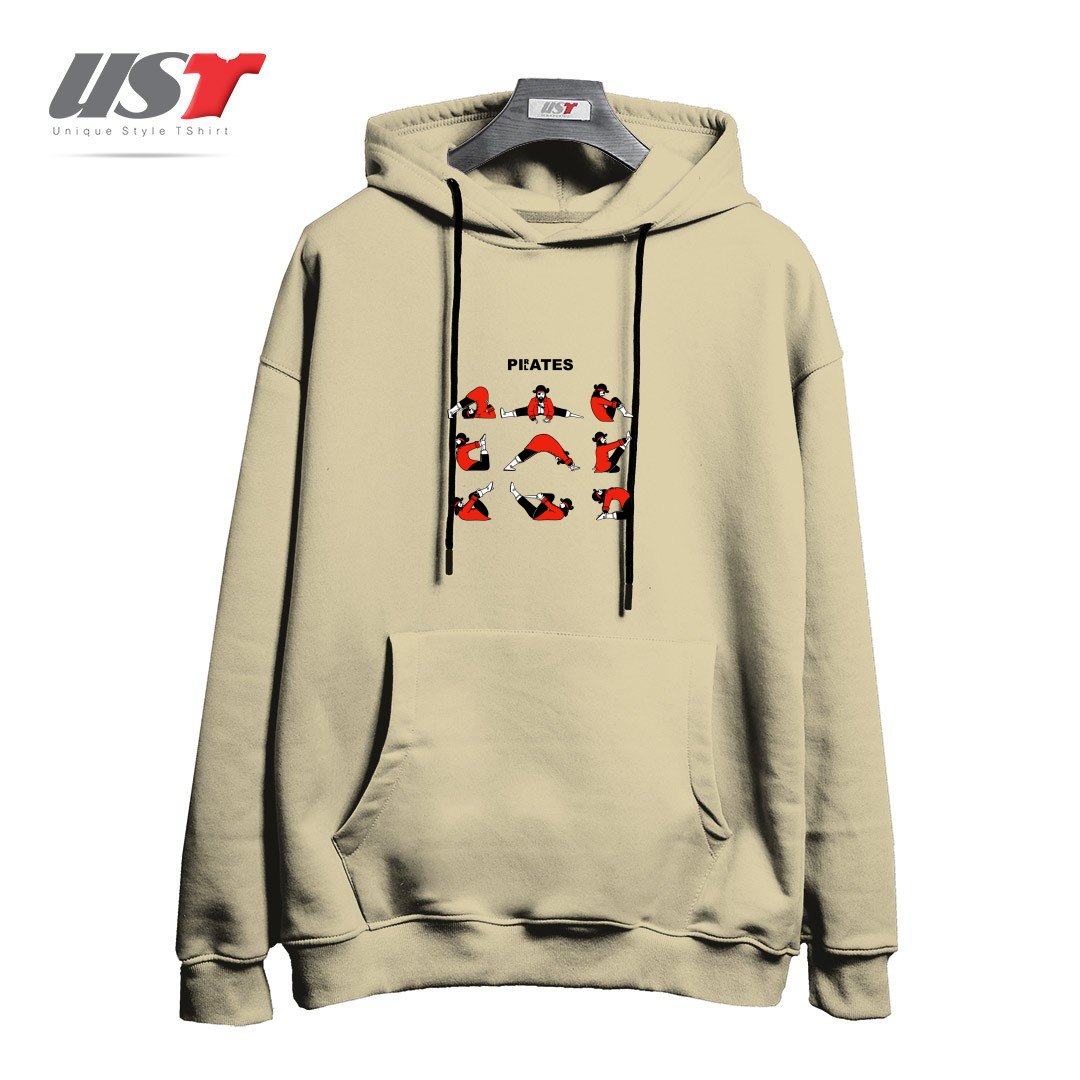 طرح PIRATES PILATES! هودی اورسایزرنگ نخودی
