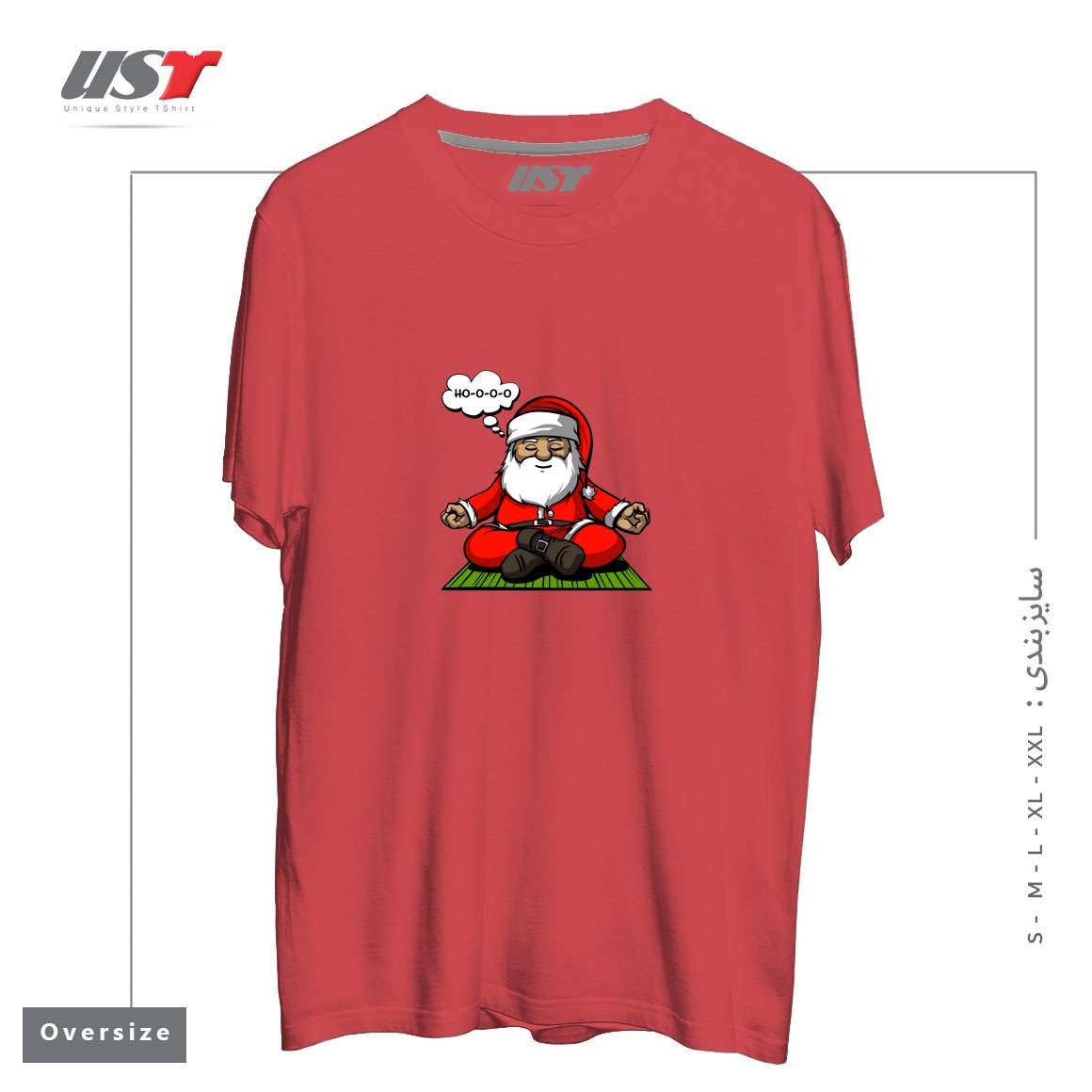 طرح SANTA MEDITATION تیشرت اورسایزرنگ ماتیکی