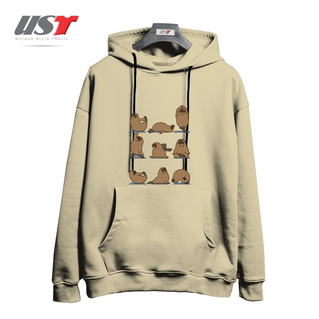 هودی اورسایز طرح WALRUS YOGA