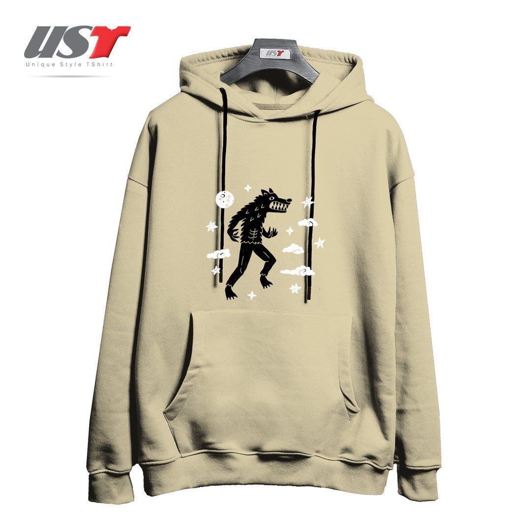 طرح I WANT TO BELIEVE IN... WEREWOLVES هودی اورسایزرنگ نخودی