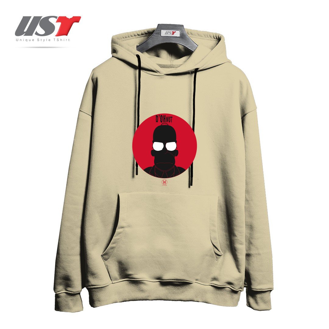 طرح D'OHNUT هودی اورسایزرنگ نخودی