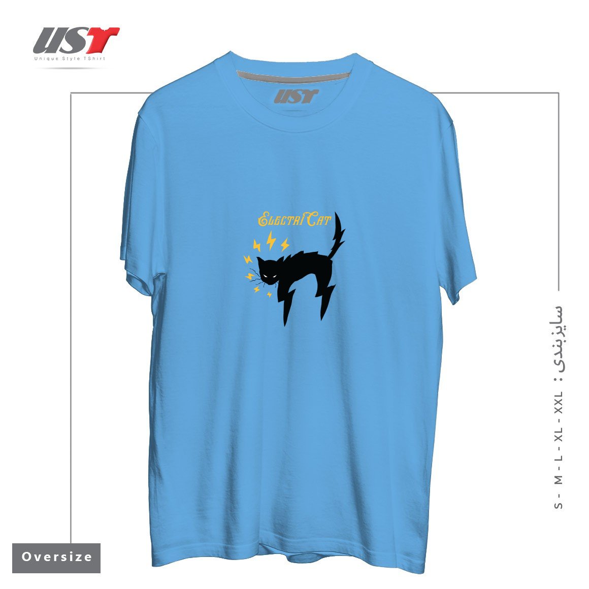 طرح lash-Recovered تیشرت اورسایزرنگ آبی روشن