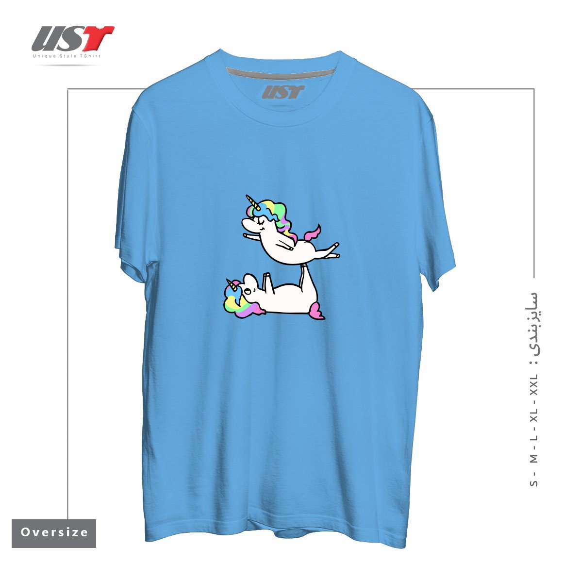 تیشرت اورسایز طرح ACROYOGA UNICORN