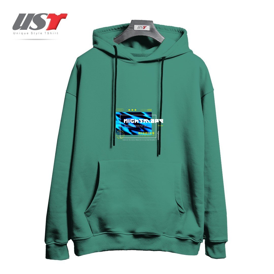 طرح TypoGraphy 1 هودی اورسایزرنگ سبز سدری