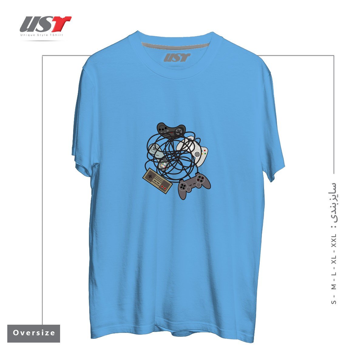 تیشرت اورسایز طرح TANGLED JOYSTICKS