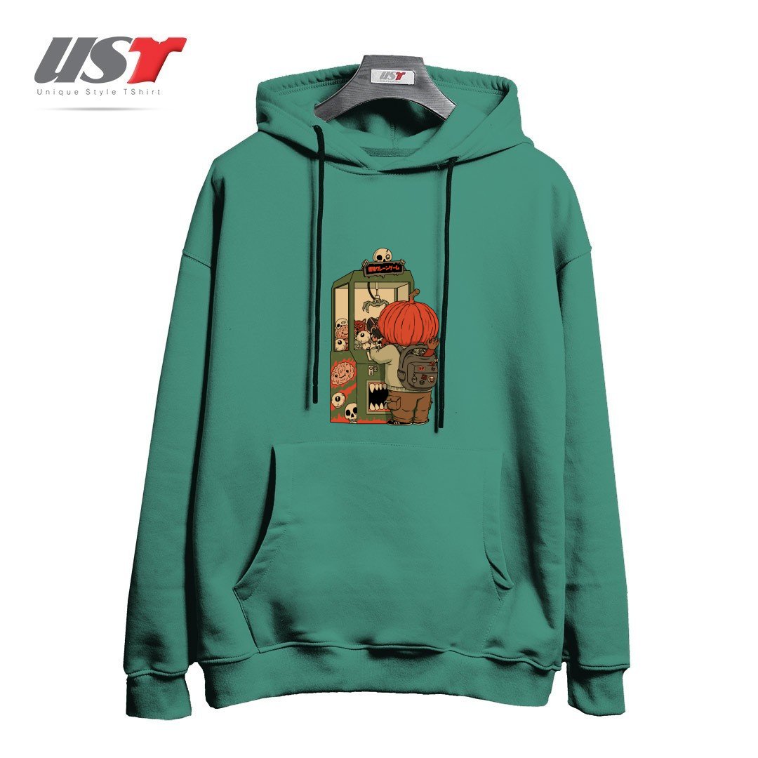 طرح MONSTER CLAW MACHINE CHAMP هودی اورسایزرنگ سبز سدری