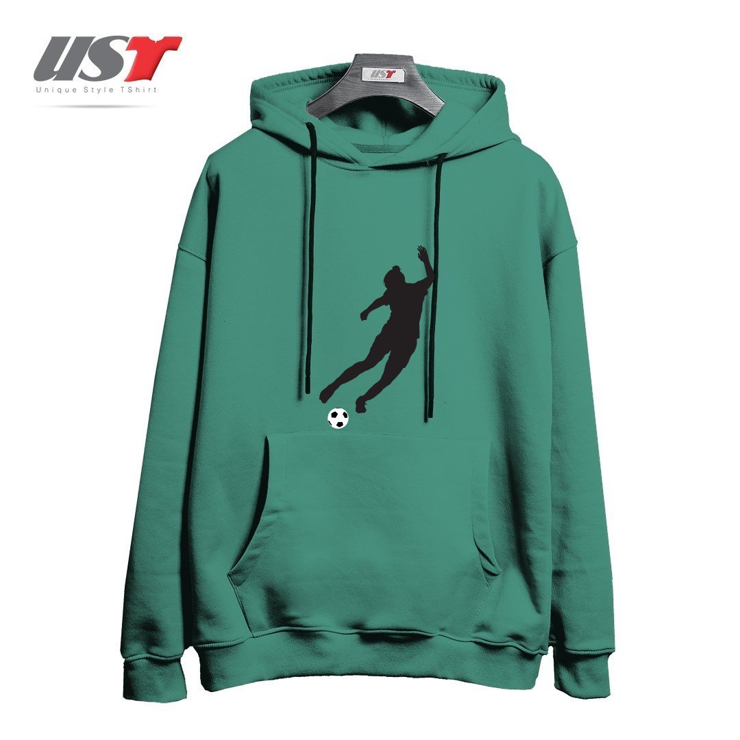 طرح WHAT A KICKER هودی اورسایزرنگ سبز سدری