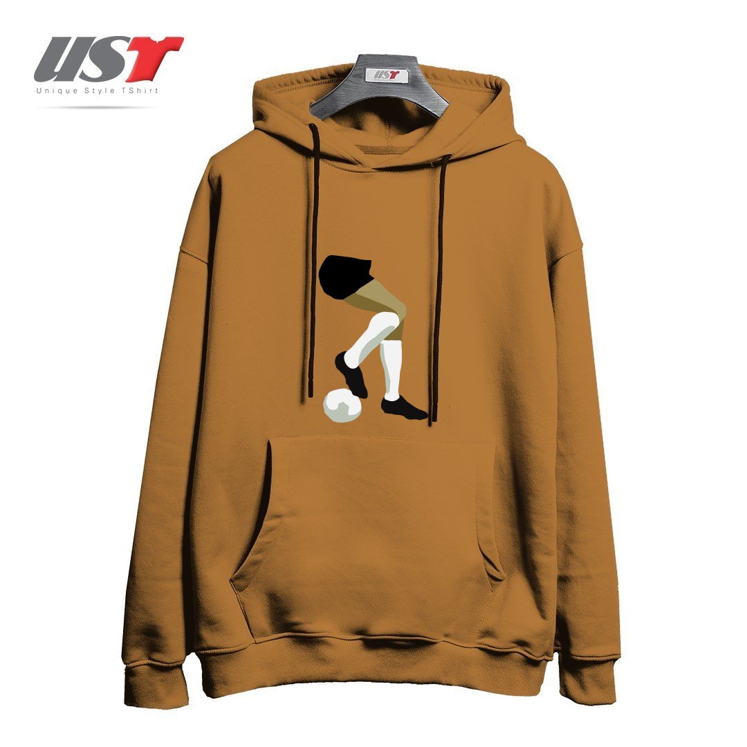 طرح FOOTBALL DRAG BACK هودی اورسایزرنگ نسکافه ای