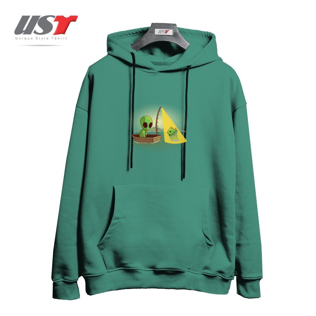 هودی اورسایز طرح ALIEN FISHING