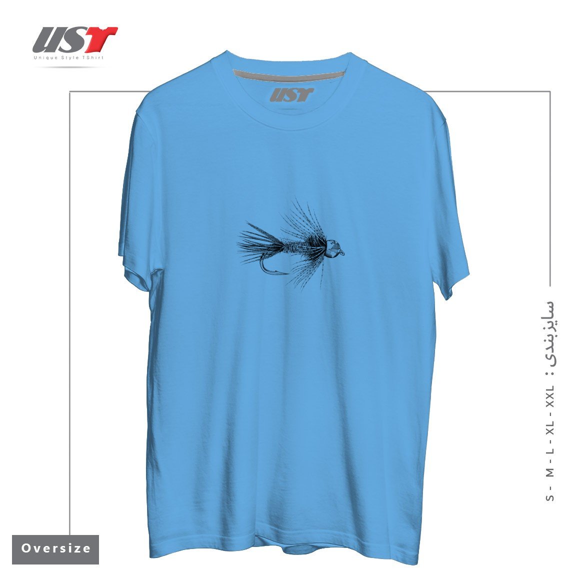 تیشرت اورسایز طرح FISH THE GLOBE