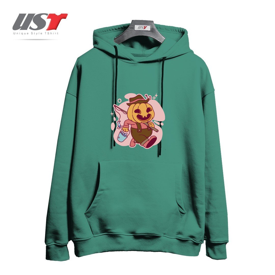 طرح PUMPKIN AS FISHERMAN هودی اورسایزرنگ سبز سدری