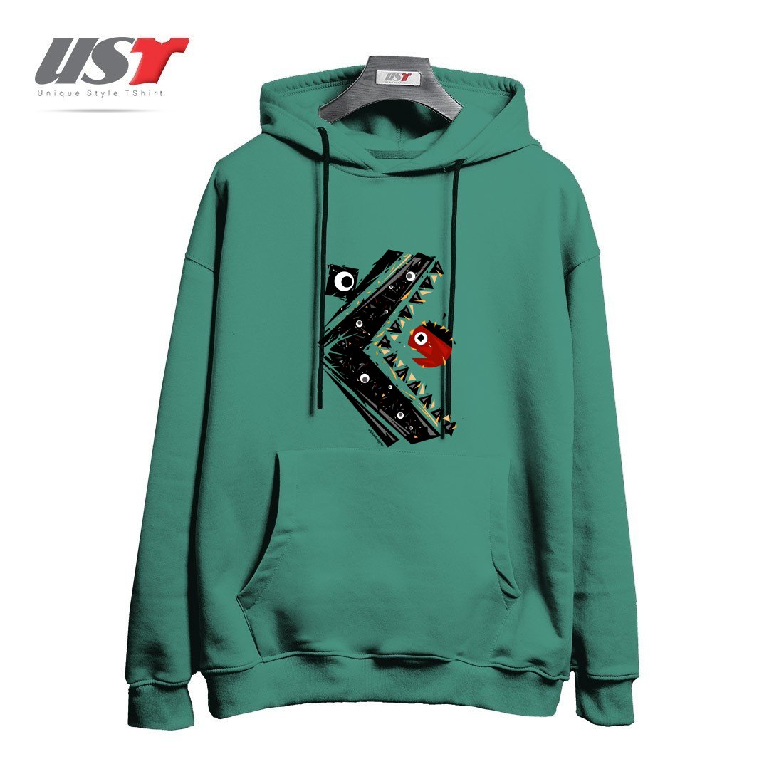 طرح ALL SEEING MONSTER هودی اورسایزرنگ سبز سدری