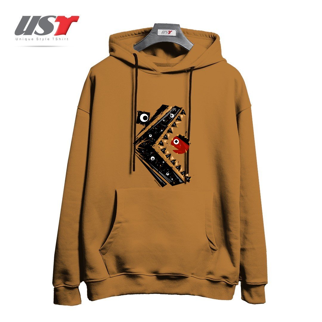 طرح ALL SEEING MONSTER هودی اورسایزرنگ نسکافه ای