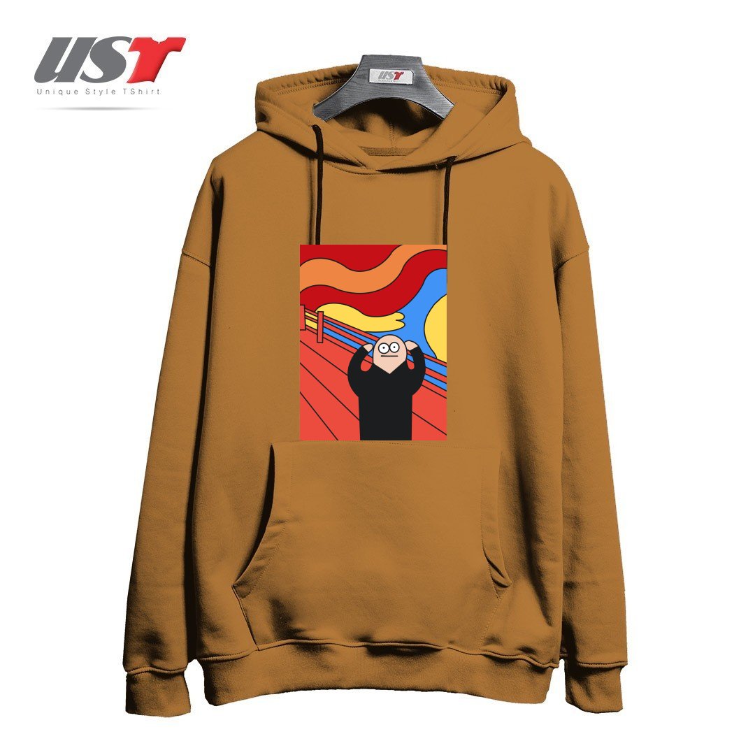 طرح THE SCREAM هودی اورسایزرنگ نسکافه ای