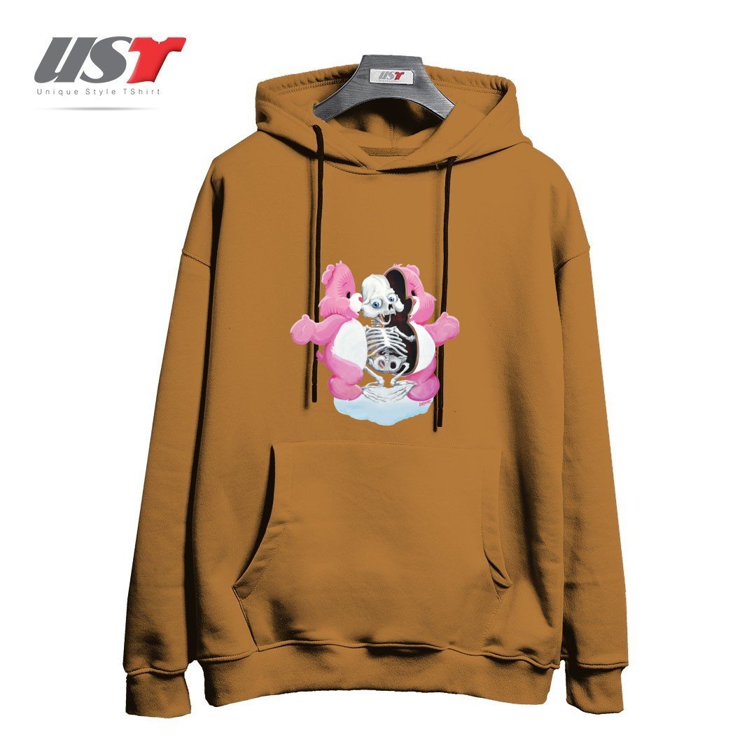 طرح PIZZAZILLA X-RAY هودی اورسایزرنگ نسکافه ای