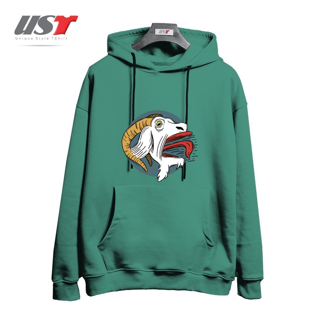 طرح SCREAMING GOAT! هودی اورسایزرنگ سبز سدری