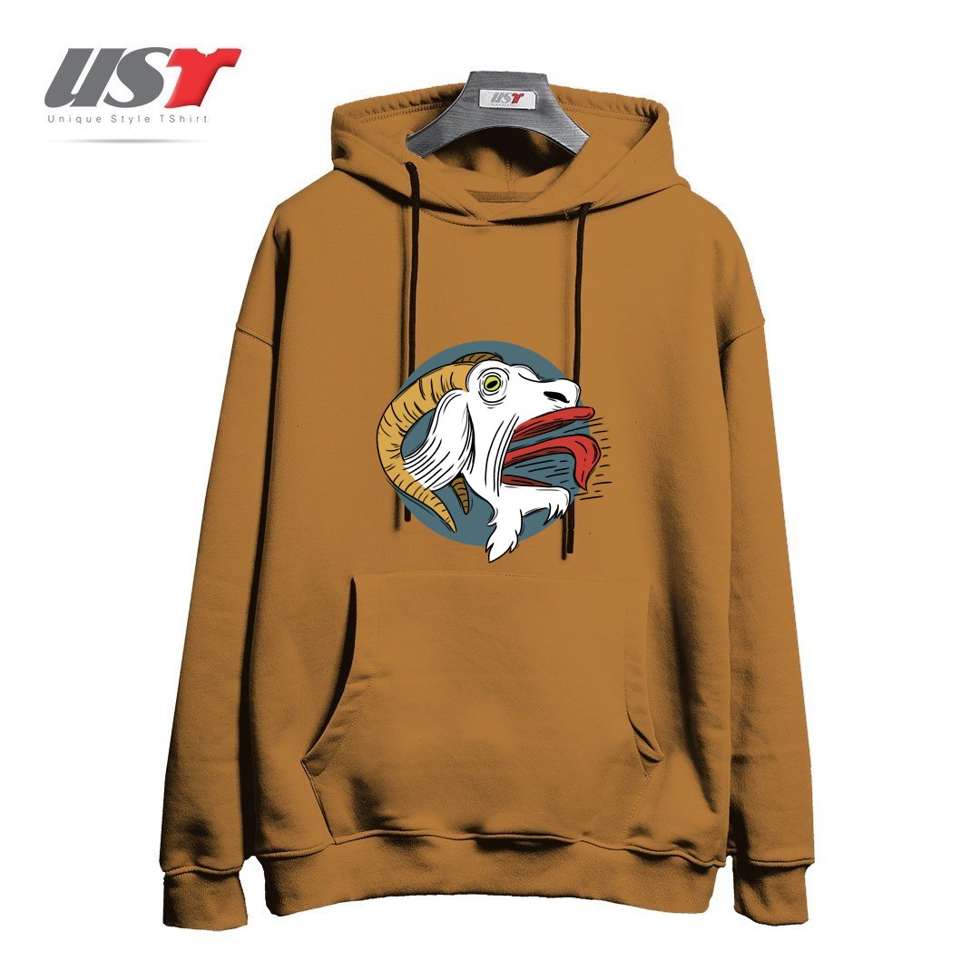 طرح SCREAMING GOAT! هودی اورسایزرنگ نسکافه ای