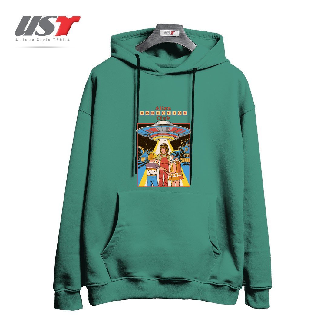 هودی اورسایز طرح ALIEN ABDUCTION CLUB (BLACK VARIANT)