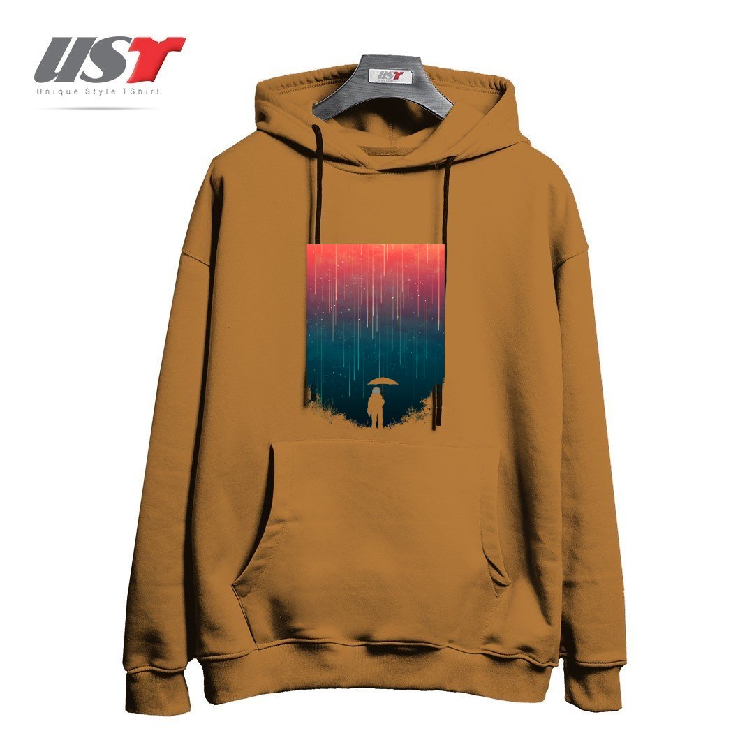 طرح METEOR SHOWER1 هودی اورسایزرنگ نسکافه ای