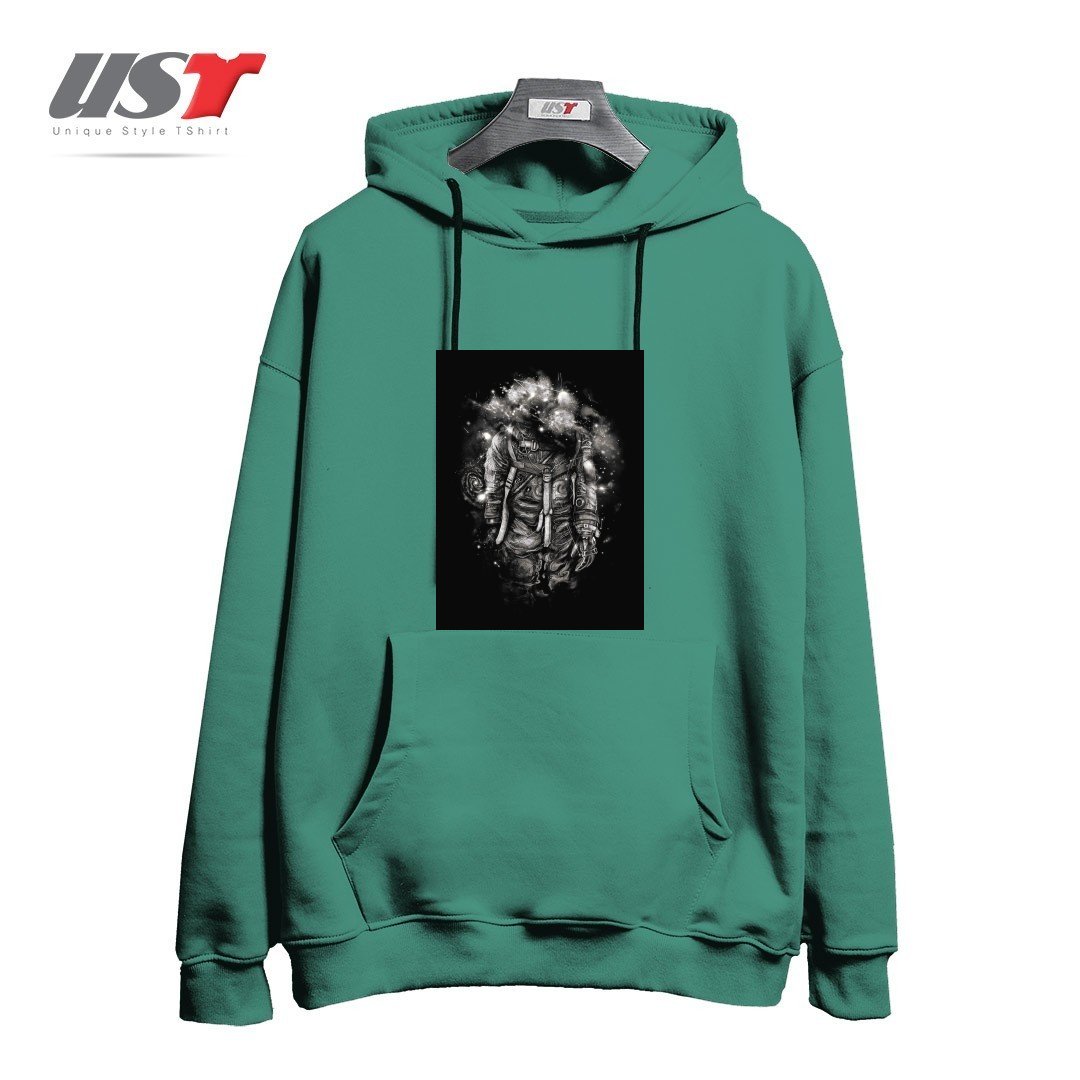 طرح LOST IN COSMIC SHADES هودی اورسایزرنگ سبز سدری