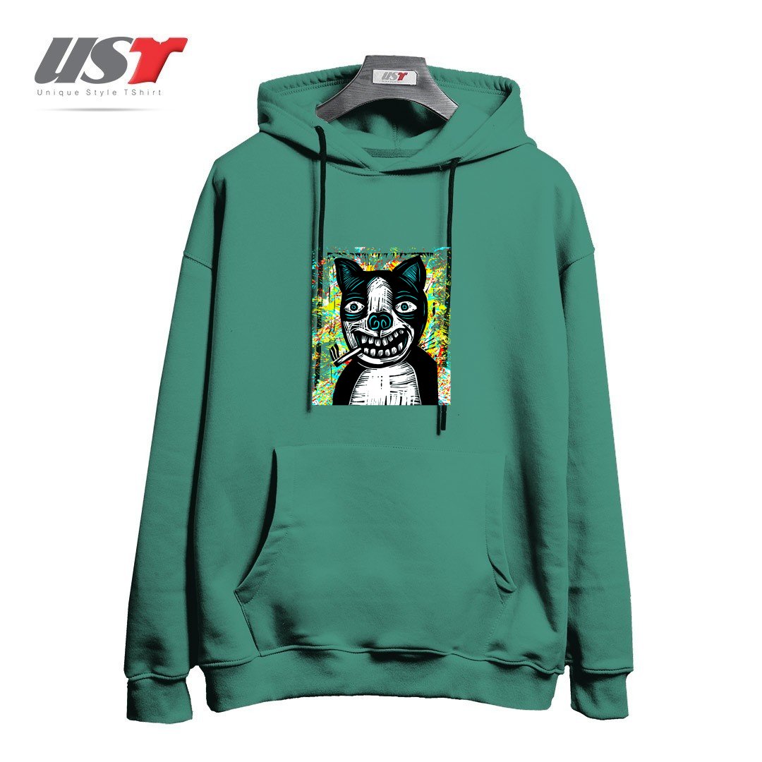 طرح DIRTY DOG245454 هودی اورسایزرنگ سبز سدری