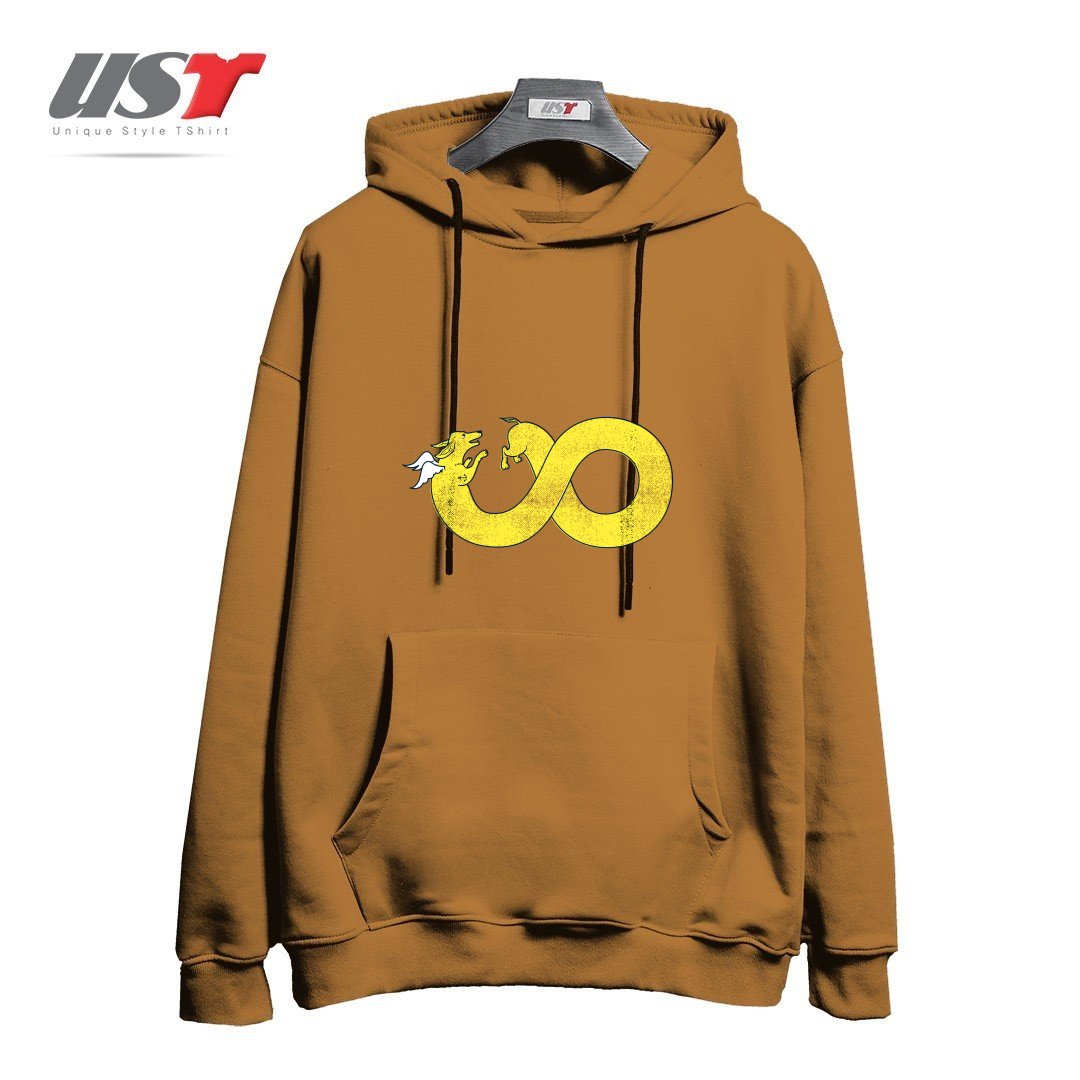 طرح THE YEAR OF THE DOG هودی اورسایزرنگ نسکافه ای