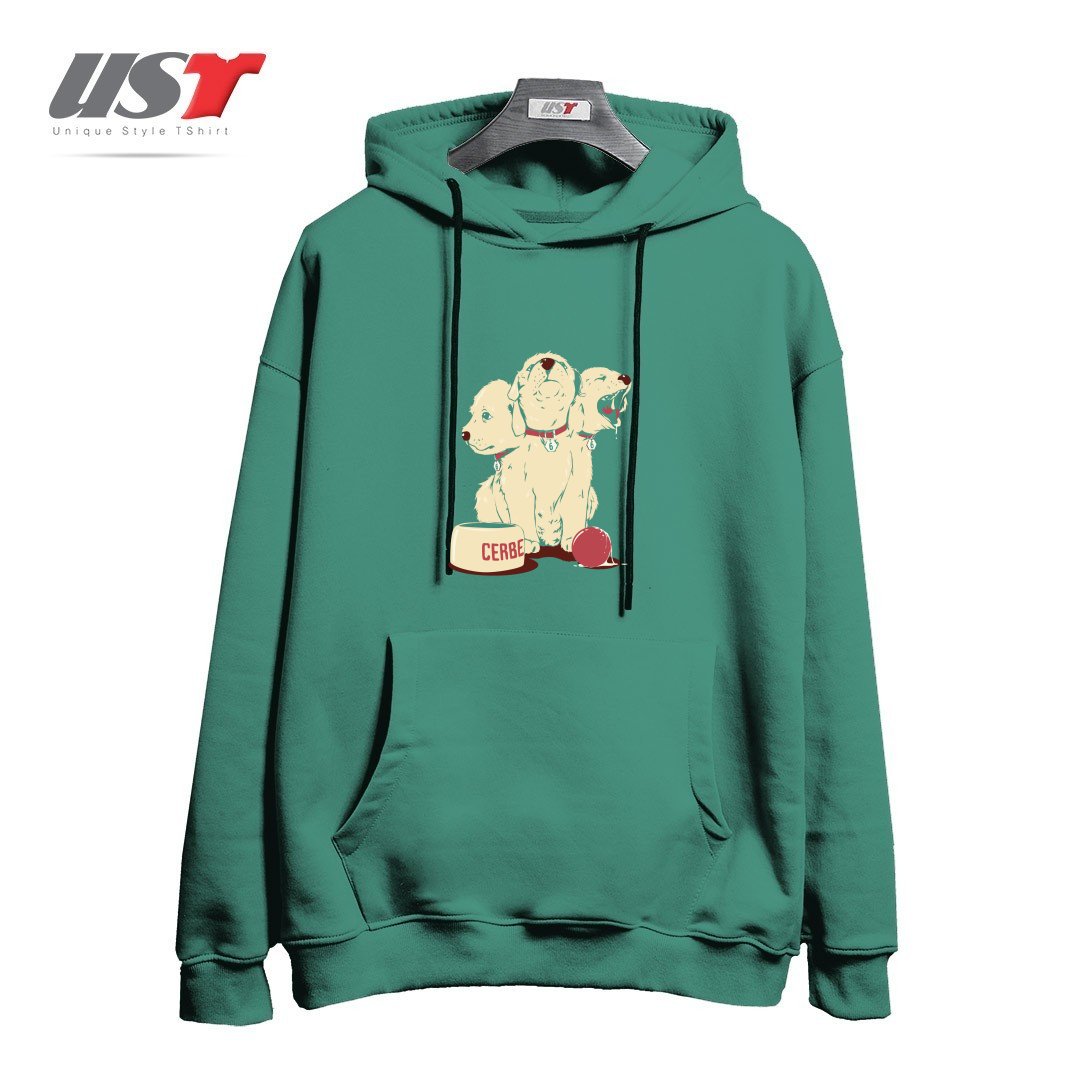 طرح SATAN'S LITTLE HELPER هودی اورسایزرنگ سبز سدری