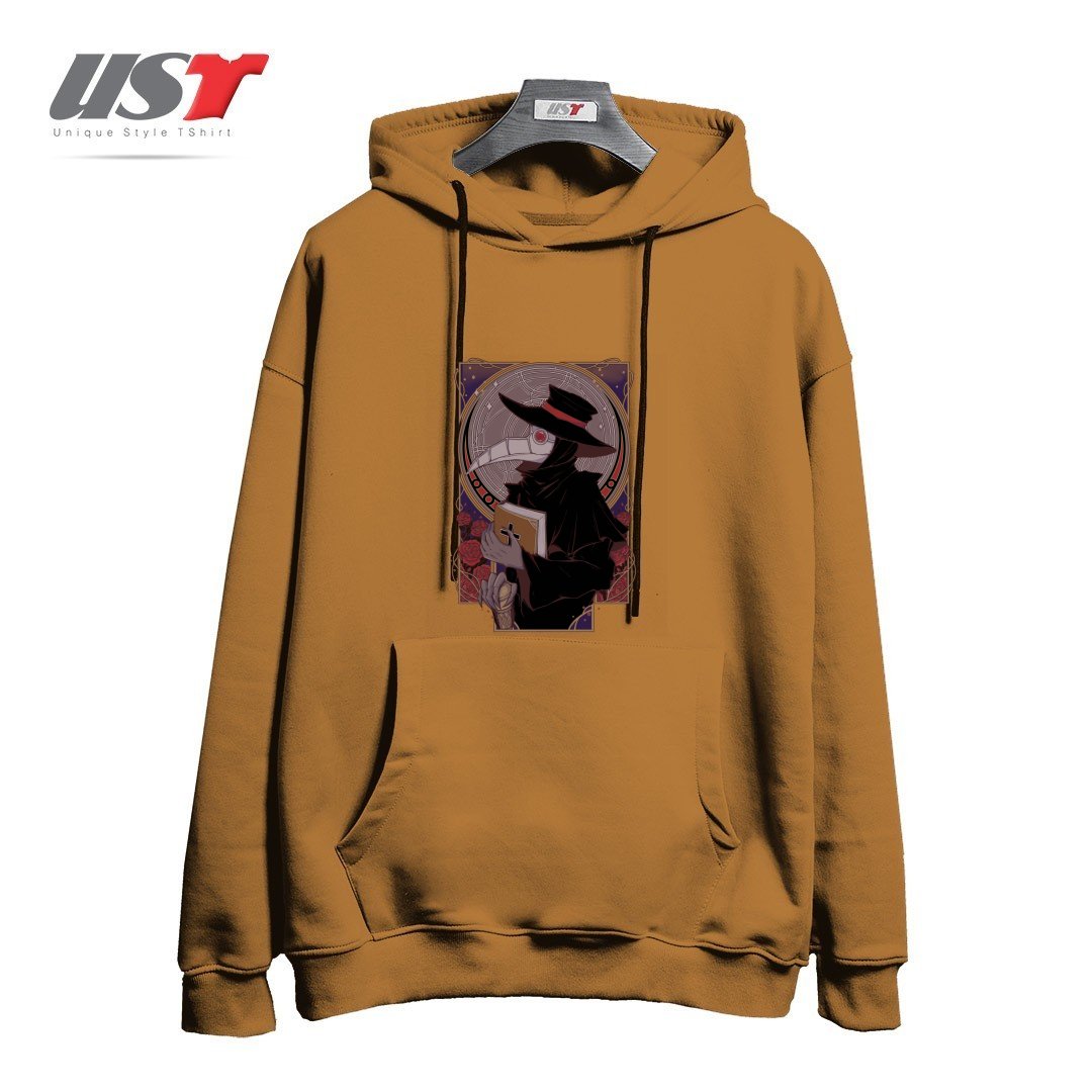 طرح DARK DOCTOR هودی اورسایزرنگ نسکافه ای