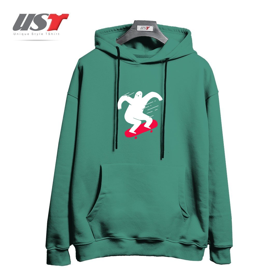 طرح GHOST RIDIN' هودی اورسایزرنگ سبز سدری