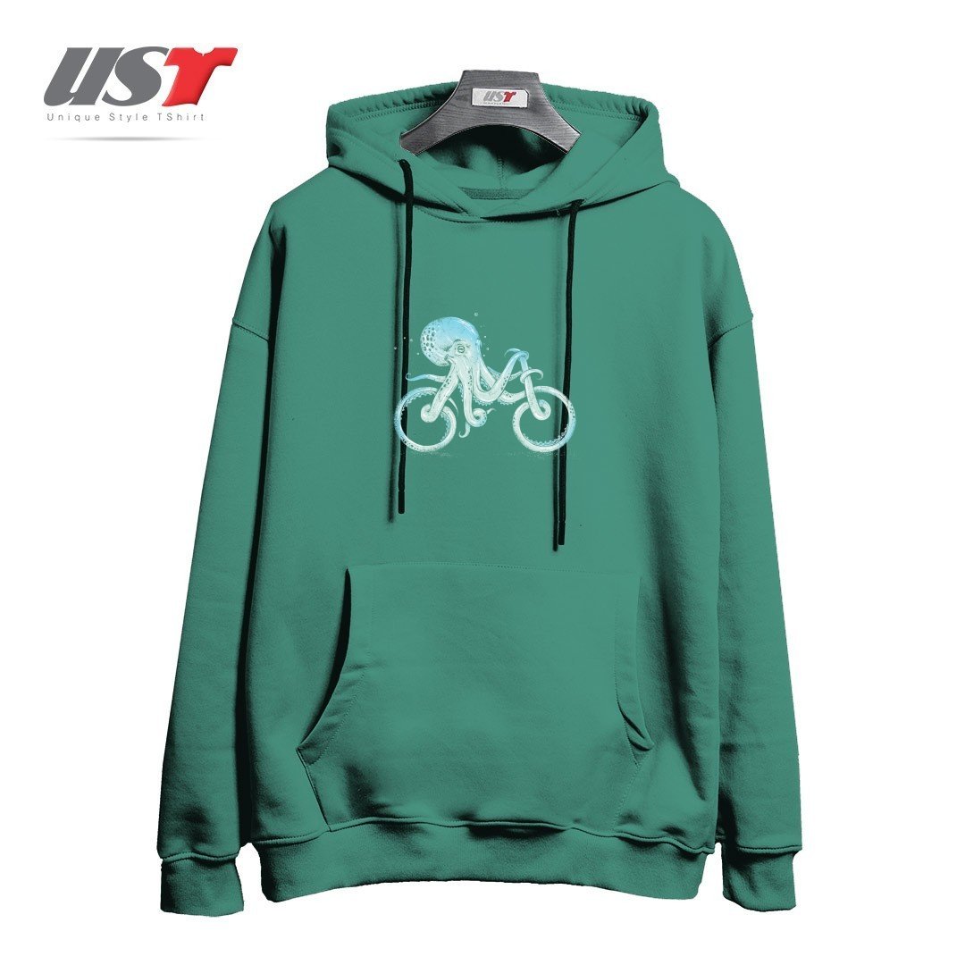 طرح OCTOPUS BIKE (BLACK VARIANT) هودی اورسایزرنگ سبز سدری