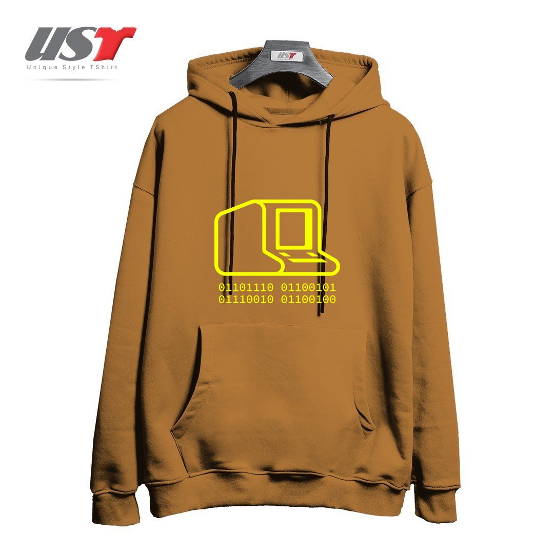 طرح ANALOG GEEK5454 هودی اورسایزرنگ نسکافه ای