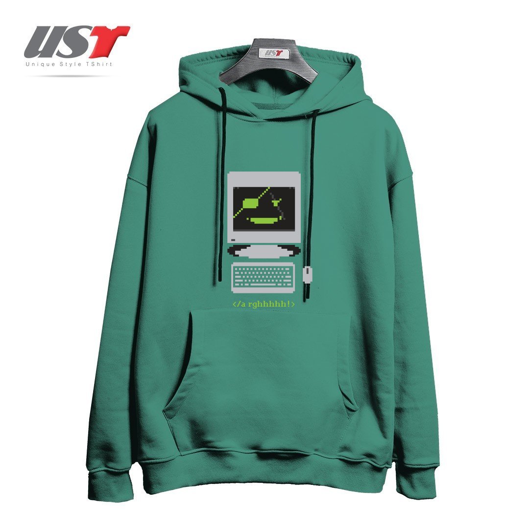 طرح COMPUTER PIRATE5445 هودی اورسایزرنگ سبز سدری
