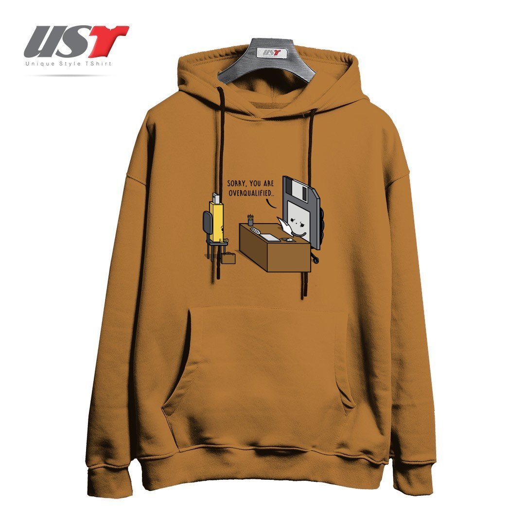 طرح OVERQUALIFIED! هودی اورسایزرنگ نسکافه ای