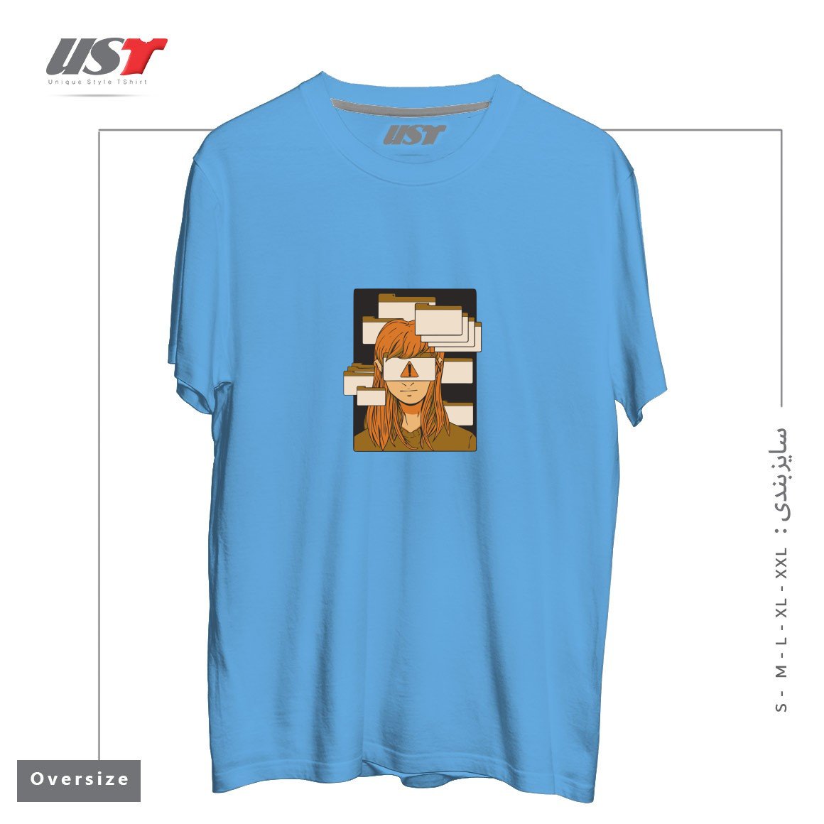 تیشرت اورسایز طرح WOMAN WITH COMPUTER TABS  ADHD