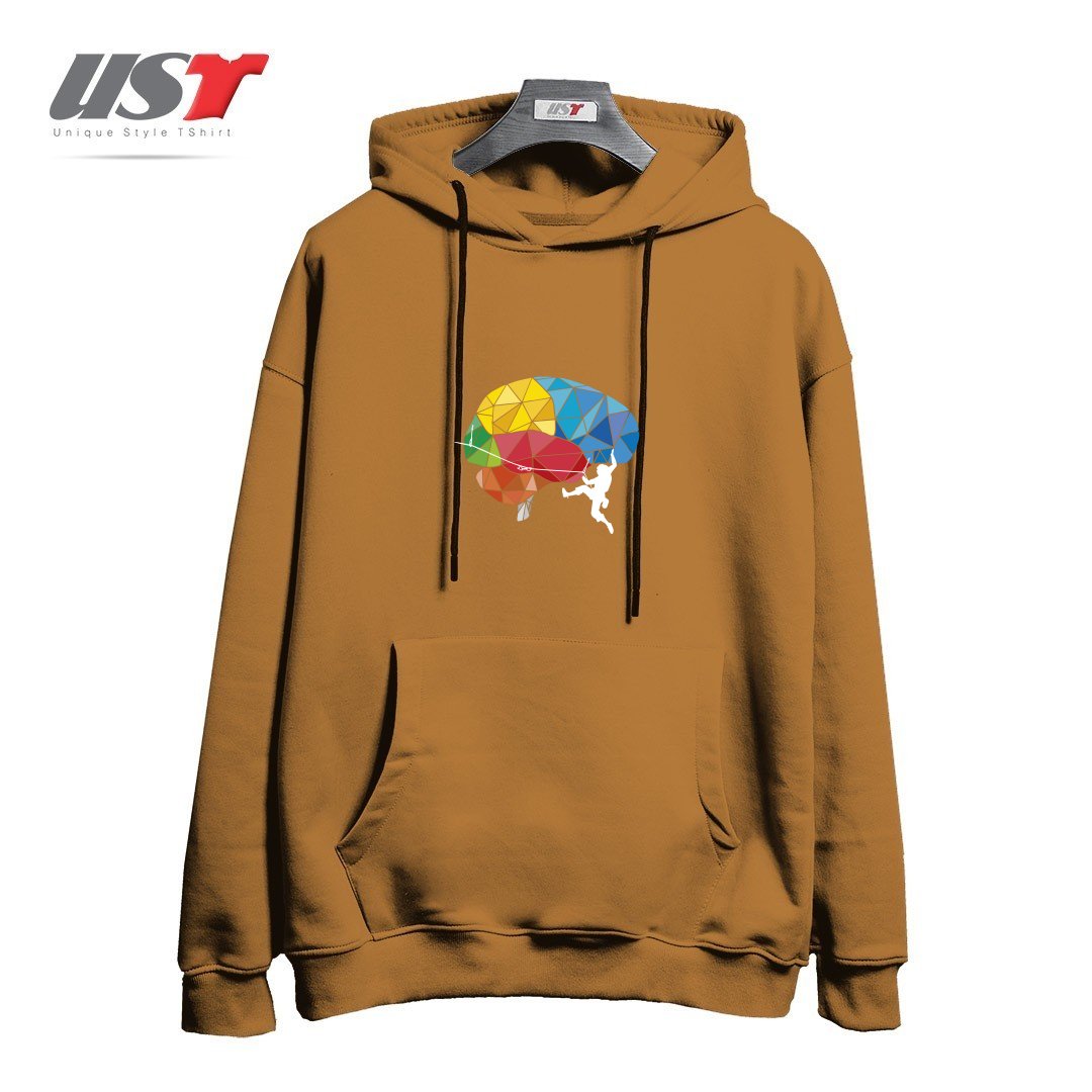 هودی اورسایز طرح CLIMBING ON THE BRAIN