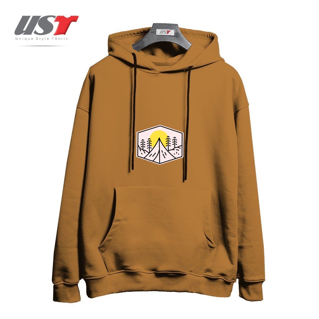 طرح MOUNTAIN PEAK هودی اورسایزرنگ نسکافه ای