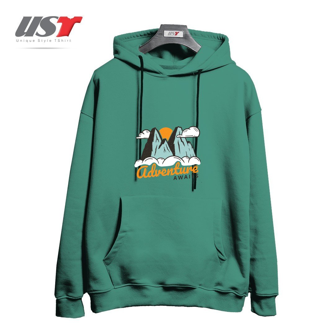 هودی اورسایز طرح NATURE - ADVENTURE AWAITS