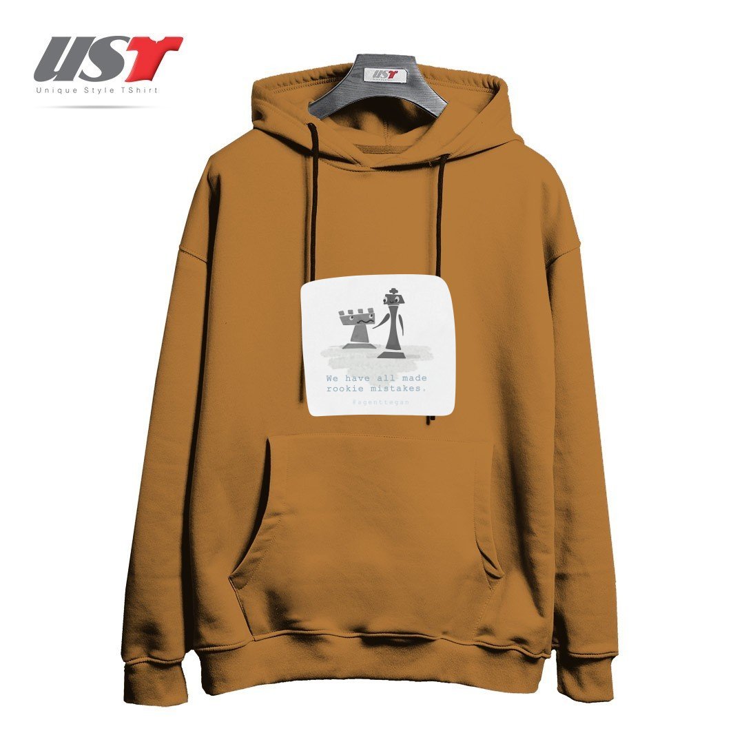 طرح ROOKIE MISTAKE هودی اورسایزرنگ نسکافه ای