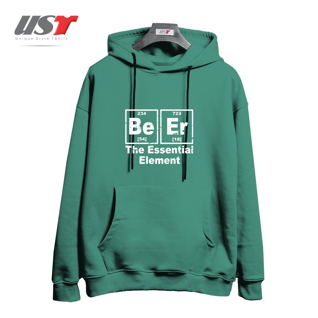 طرح BEER THE ESSENTIAL ELEMENT CHEMISTRY PUB BBQ PARTY FUNNY FATHER BBQ T-SHIRTS هودی اورسایزرنگ سبز سدری