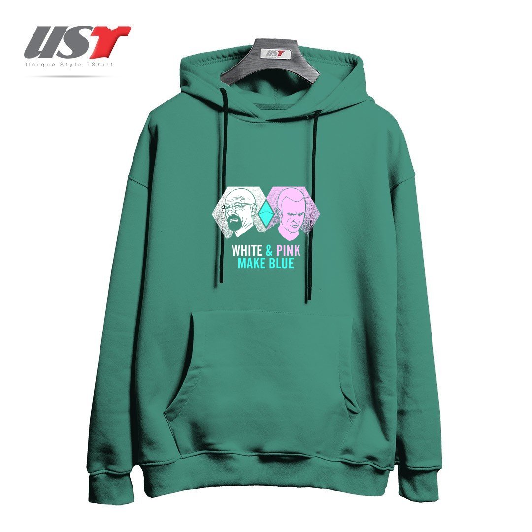 طرح BREAKING BLUE هودی اورسایزرنگ سبز سدری