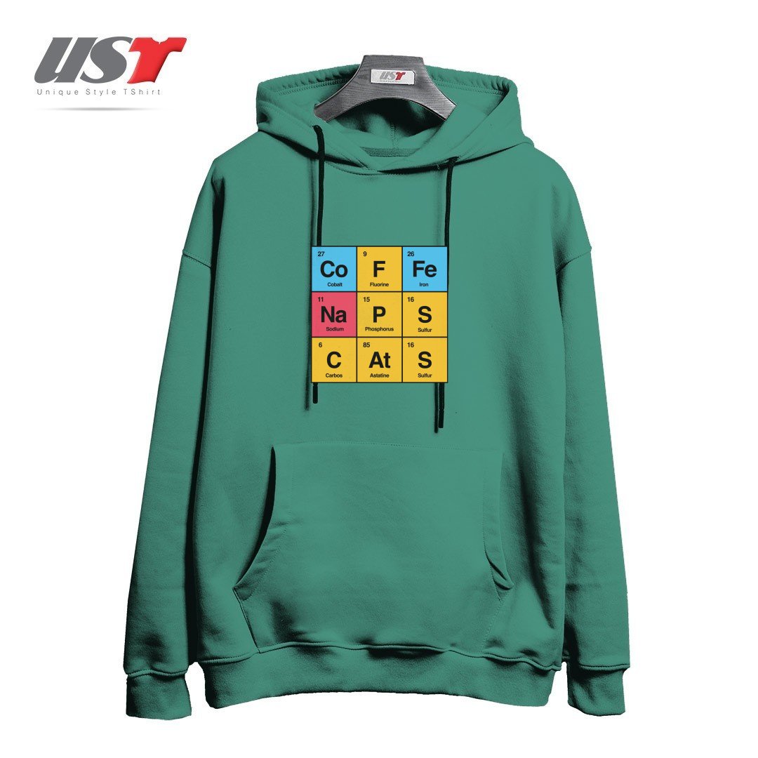 طرح SCIENCE, NAPS & CATS BY TOBE FONSECA هودی اورسایزرنگ سبز سدری