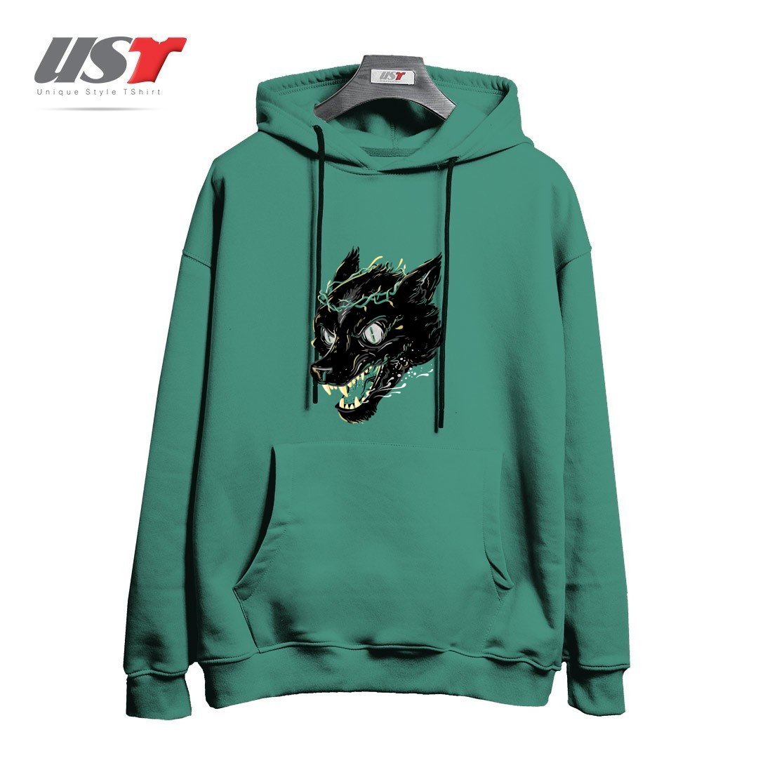 طرح PRINCE FENRIR هودی اورسایزرنگ سبز سدری