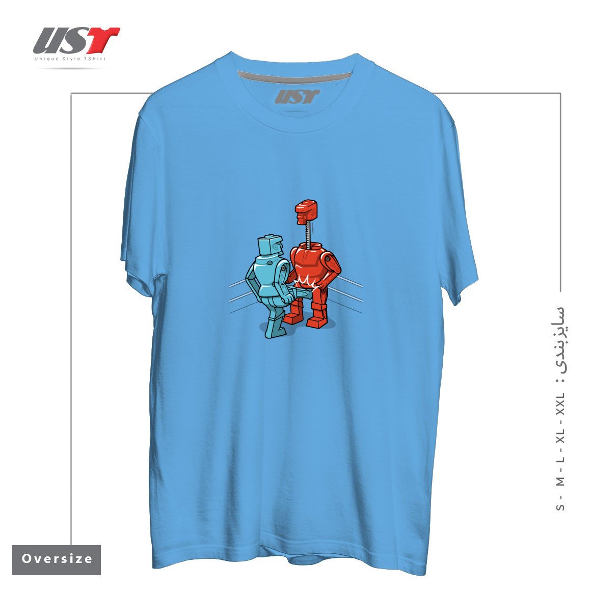 طرح MAKE LOVE NOT WAR1 تیشرت اورسایزرنگ آبی روشن