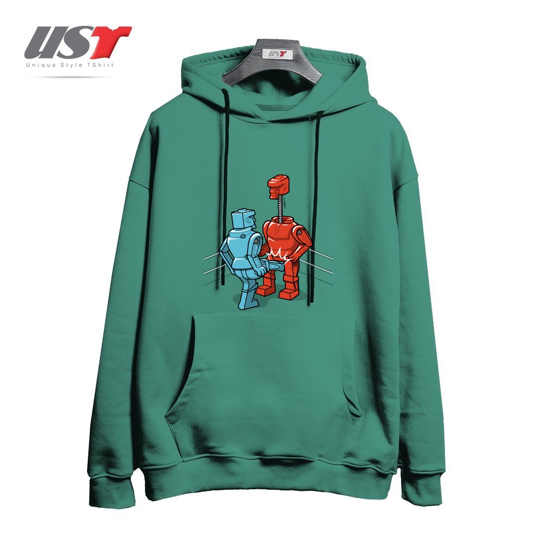 طرح MAKE LOVE NOT WAR1 هودی اورسایزرنگ سبز سدری