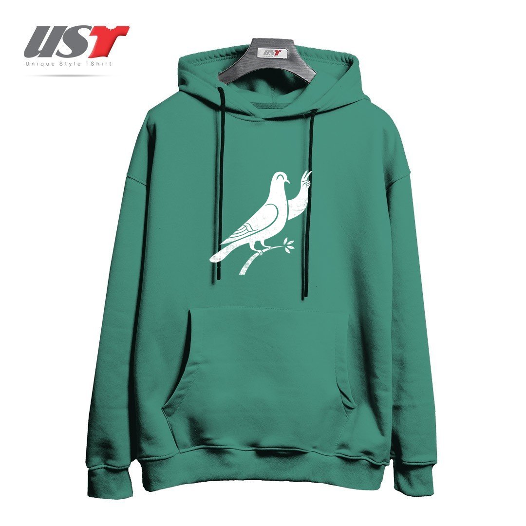 طرح PEACE هودی اورسایزرنگ سبز سدری