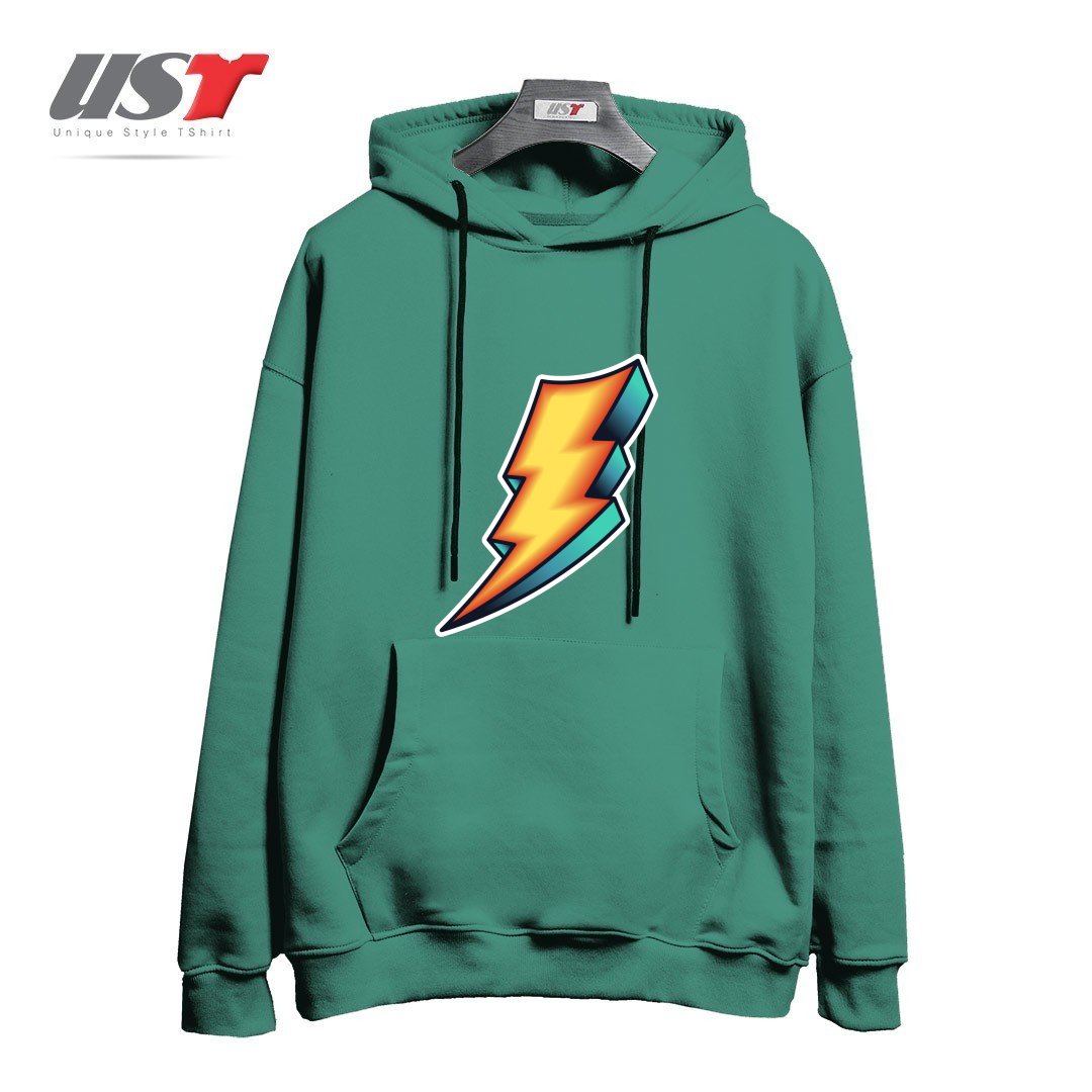 طرح BOLT هودی اورسایزرنگ سبز سدری